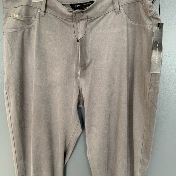 BCBGMaxazria Suede Like Skinny Pant Grey Large - Picture 4 of 5